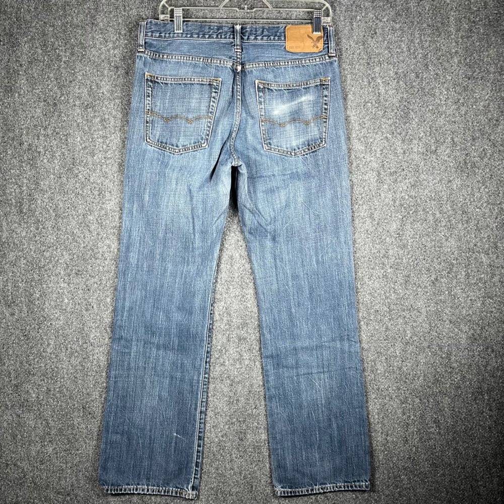 American Eagle Original Boot Jeans Mens 30x32‎ Blue Medium Wash Denim Bootcut - Picture 2 of 8